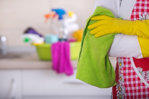 Staff member assessing a carpet cleaning service issue