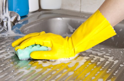 Hot water extraction process for carpet cleaning in Harringay