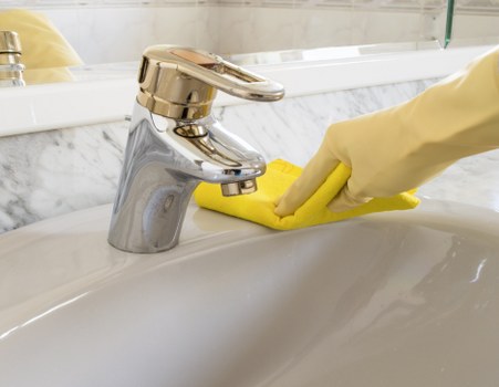 Professional carpet cleaners working carefully in a home